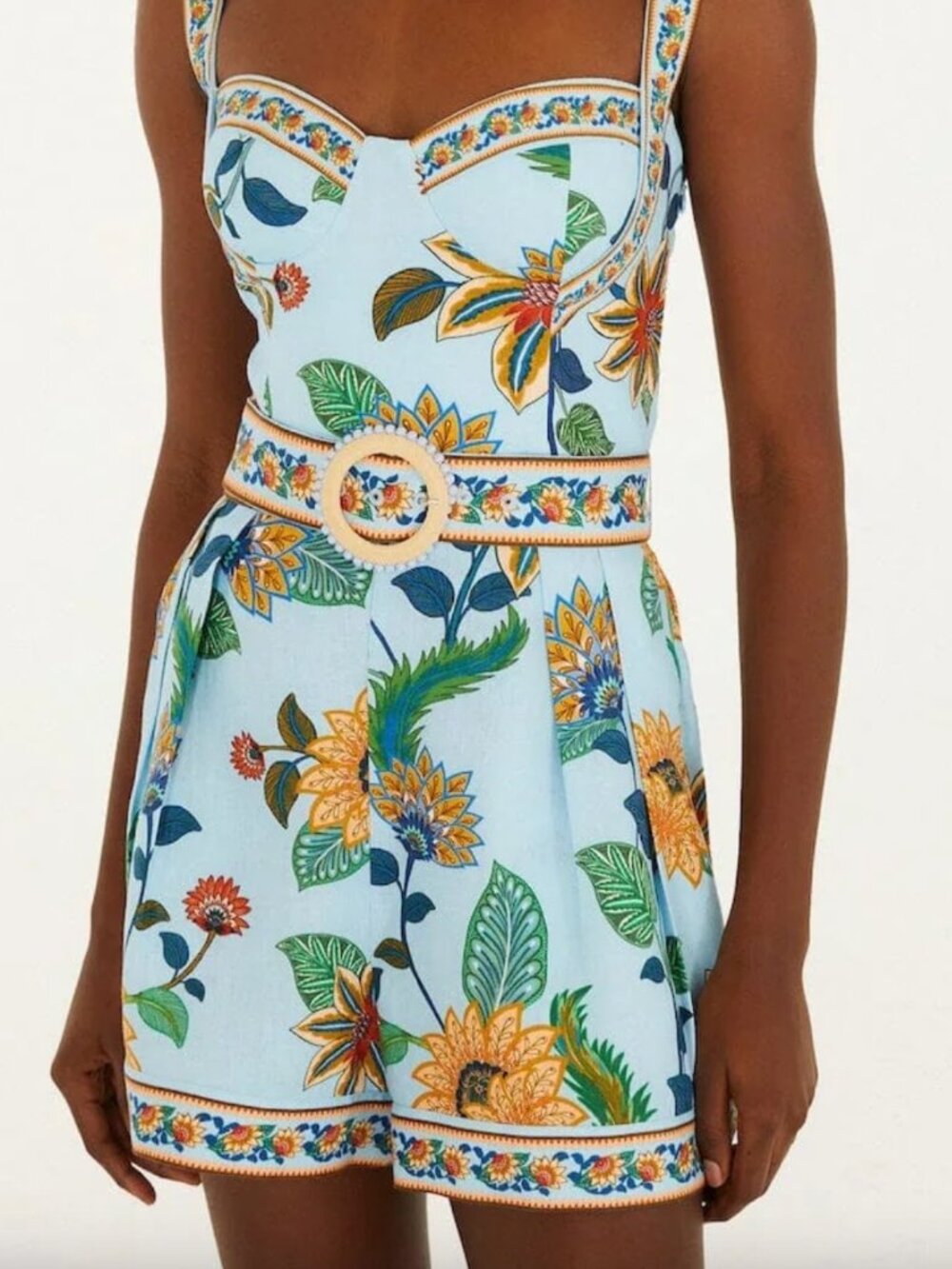 FARM Rio Floral Delhi Belted Romper. Size Medium - Picture 13 of 13